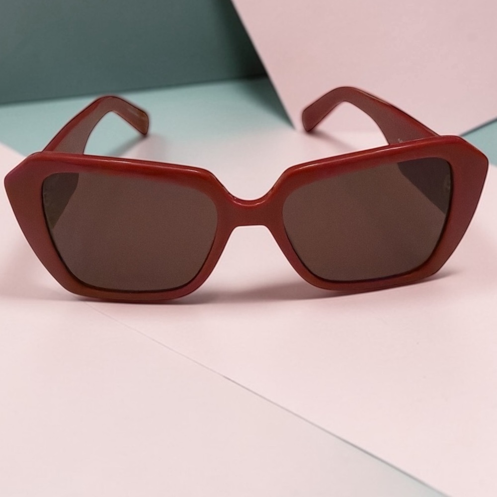Karl Lagerfeld Red Geometric Women's Sunglasses